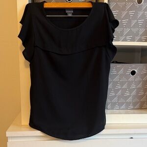 Covington Black Ruffle Sleeve Blouse